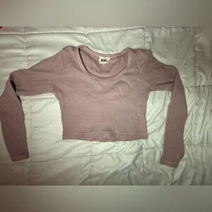 Madewell MWL Waffle Long-Sleeve Crop Tee